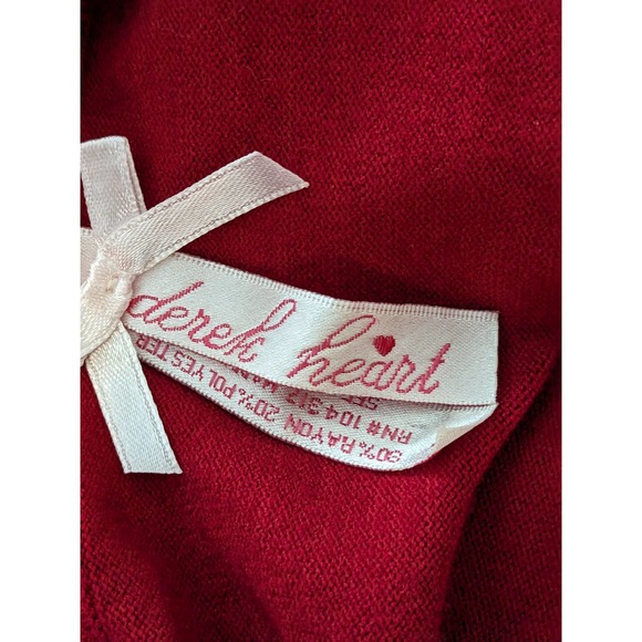 Derek Heart Women's M Red Studded Mini Dress 3/4 Sleeve Valentine's Sexy - Picture 5 of 8